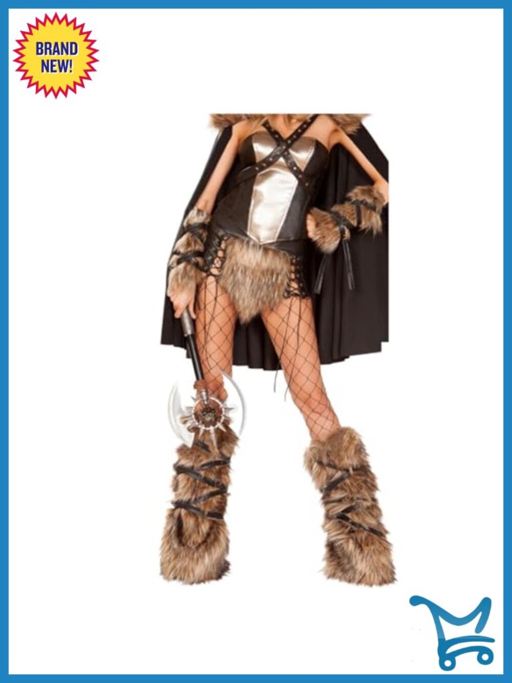 Faux Fur Arm Warmers with Leather Band, Medieval Costume